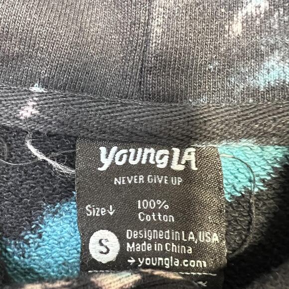 YoungLA Hoodie Mens Small Tie Dye Pullover Multicolor Streetwear Sweatshirt - Picture 5 of 8